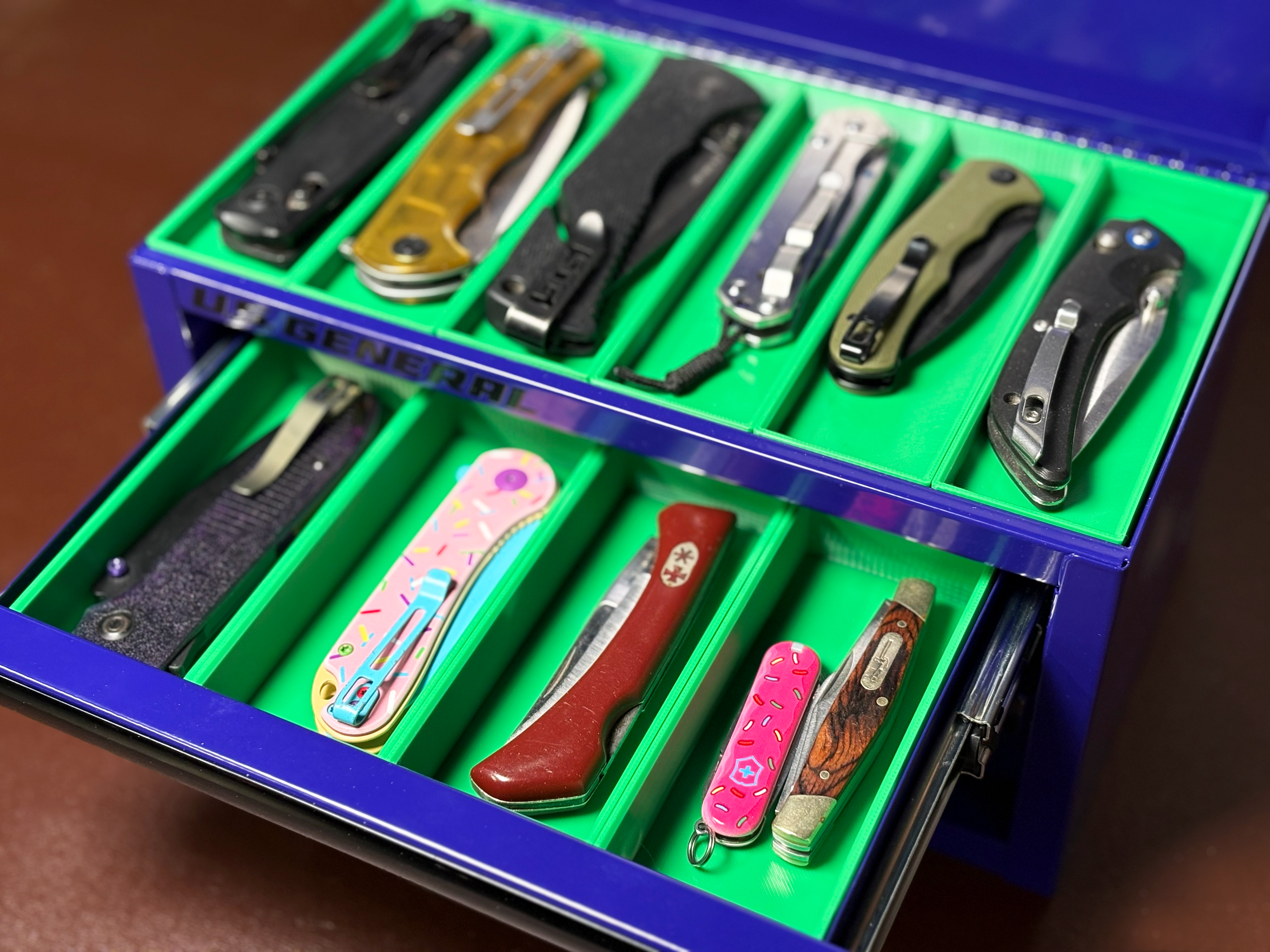 US General Mini Toolbox EDC Insert System Modular 3D Printed Knife & Gear Organizer