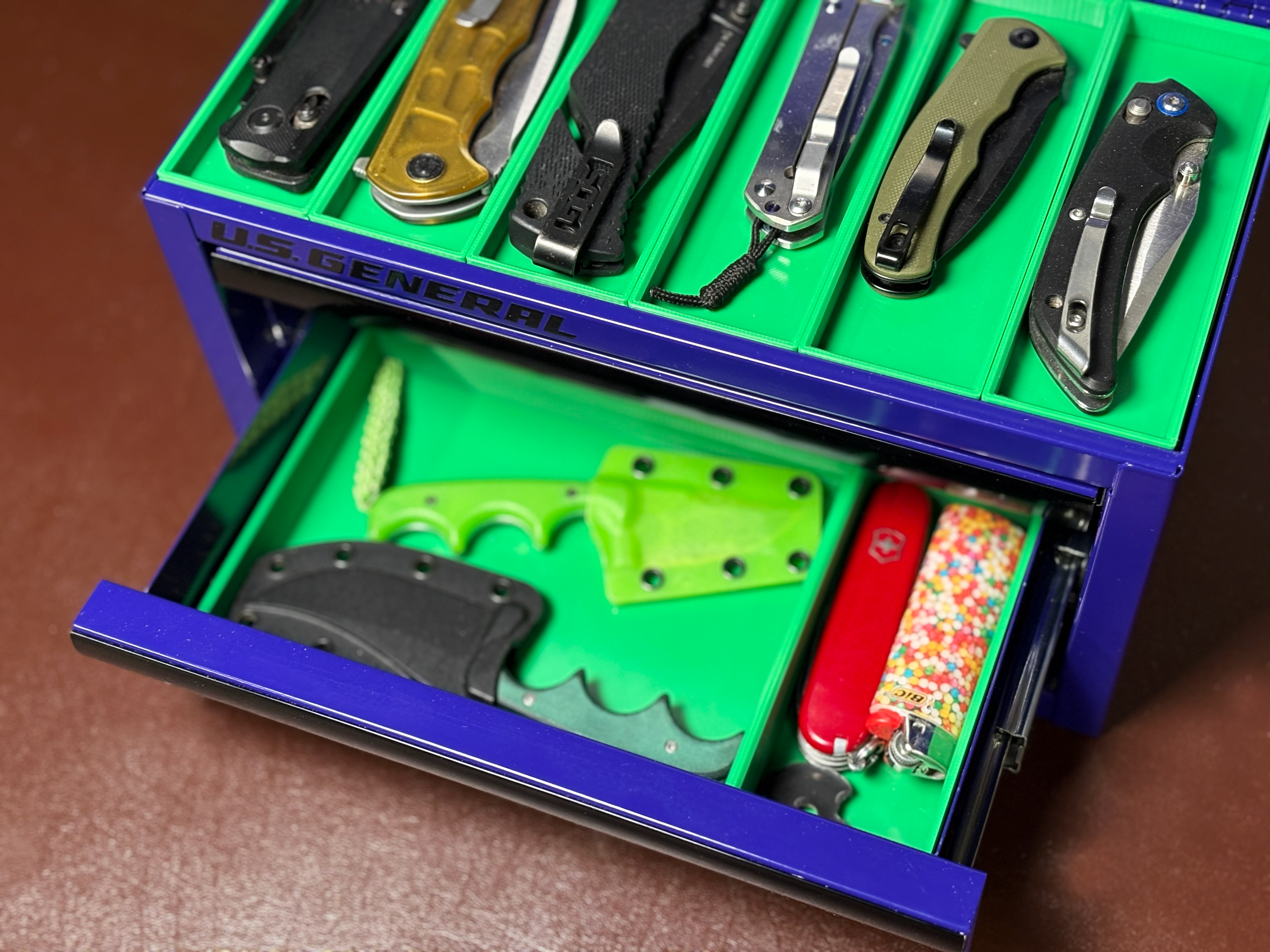 US General Mini Toolbox EDC Insert System Modular 3D Printed Knife & Gear Organizer